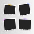 Vector Photo frame mockup design. Super set photo frame with torn paper on sticky tape isolated on transparent background. Vector Royalty Free Stock Photo