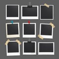 Vector photo frame.Set of realistic paper photograph. Royalty Free Stock Photo