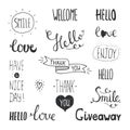 Vector photo overlays, hand drawn lettering