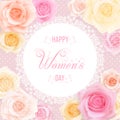 Happy Women day card with roses