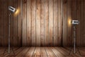 Vector photo studio in old wooden room Royalty Free Stock Photo