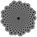 Vector Phyllotaxis Disc Spiral Seigaiha Vortex Shape Black and White Generative Op Art Element