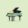 Vector of a piano icon on a green floor background Royalty Free Stock Photo