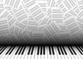 Vector : Piano keyboard on sheet music Royalty Free Stock Photo