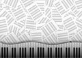 Vector : Piano keyboard on sheet music