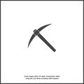 Vector pickaxe icon on white isolated background. Layers grouped for easy editing illustration.