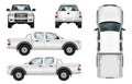 Vector pickup truck on white background Royalty Free Stock Photo