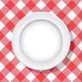 vector picnic tablecloth and empty plate Royalty Free Stock Photo