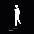 Pictogram stairs down, sihouette of man