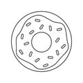 Vector illustration of cute black and white doughnut isolated on white background