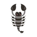 Vector picture of cute cartoon black scorpion isolated on white background Royalty Free Stock Photo