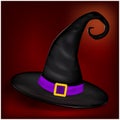 Vector picture of Halloween realistic witches hat. Illustration on nice background