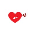 Vector picture heart and Cupid`s arrow