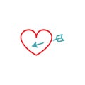 Vector picture heart and Cupid`s arrow