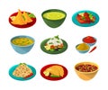 Vector pictures of indian national cuisine