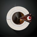 Vector of Pie chart of Coffee cup and Cake slices