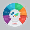 Vector pie chart template for graphs, charts, diagrams. Royalty Free Stock Photo