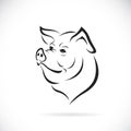 Vector of pig head design on white background. Easy editable layered vector illustration. Farm animals