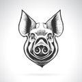 Vector of pig head design on white background. Easy editable layered vector illustration. Farm Animals