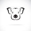 Vector of pig head design on white background. Fram Animals. Easy editable layered vector illustration