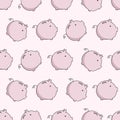 Vector pig seamless puttern Royalty Free Stock Photo