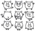 Vector pigs cartoons.