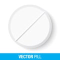 Vector pill top view illustration