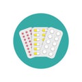 Blister pack of pills icon.