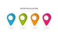 Vector pin collection. Map pin set. Location point colorful. Vector