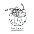 Pina Colada Tropical Cocktail