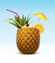 Vector Pineapple cocktail Royalty Free Stock Photo