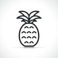 Vector pineapple line symbol icon