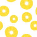 Vector pineapple seamless pattern slice illustration. Fruit pineapple tropical background