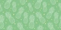 Vector pineapples doodle green texture summer tropical seamless pattern background. Great as a textile print, party