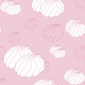 Vector pink background with contour zephir. Seamless pattern