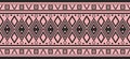 Vector pink and black seamless Indian patterns. Royalty Free Stock Photo