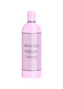 Vector pink bottle for cosmetics with cap. Cosmetic bottle for body milk, for shampoo, losion. Care cosmetics. Bottle
