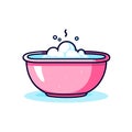 Vector of a pink bowl filled with water bubbles Royalty Free Stock Photo