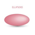 Vector pink ellipsoid with gradients and shadow for game, icon, package design, logo, mobile, ui, web, education. 3d
