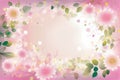 Vector pink floral bokeh background Royalty Free Stock Photo