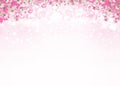 Vector pink floral border on pink background.