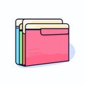 Vector of a pink folder with four different colored folders, representing organization and categorization
