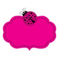 Vector Pink Frame with Ladybug Image. Vector frame. Royalty Free Stock Photo