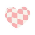 Vector pink groovy checkered texture heart