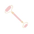 Vector pink gua sha face massage roller Royalty Free Stock Photo