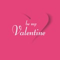Vector pink heart. Greeting card for Valentine day. Royalty Free Stock Photo