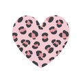 Vector pink heart with leopard cheetah fur Royalty Free Stock Photo