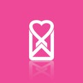 Pink love letter vector illustration logo design symbol of warmth of romance