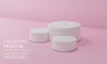 Vector pink minimal scene , podiumfor cosmetic product presentation. Abstract background with geometric podium platform in pastel