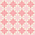 Vector pink patchwork quilt seamless repeat background pattern with star shape.